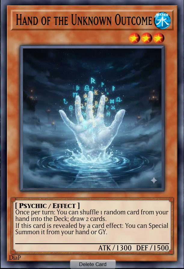 Hand of the Unknown Outcome